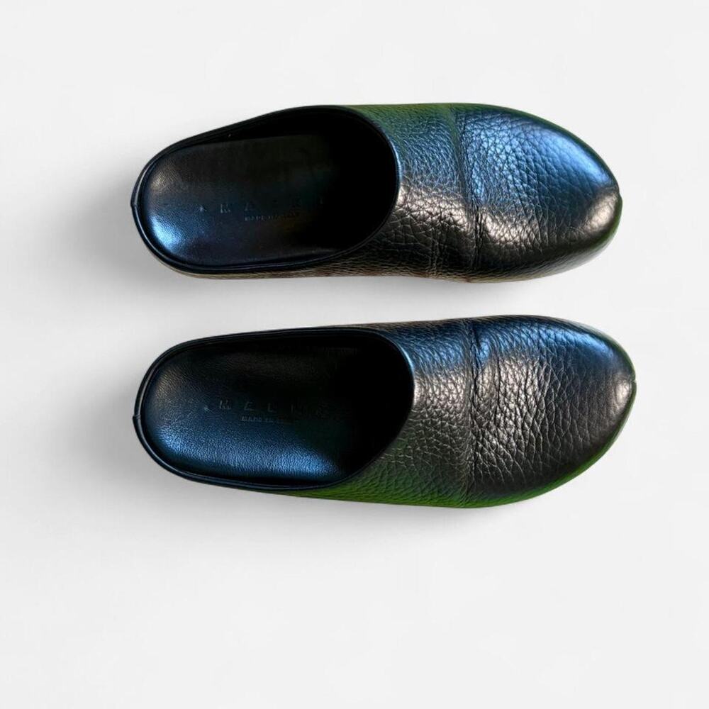$950 Marni Black Leather Fussbett Sabot Mules Made in Italy Minimalist Size 36 - Picture 4 of 7
